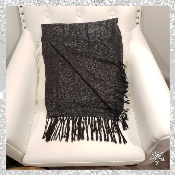 Large head scarf wrap fringe sparkle winter coveri - Picture 1 of 5